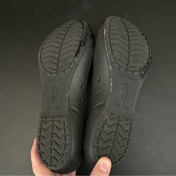 CROCS‎ Brynn Ballet Cap Toe Flats Womens Size 9 Black Slip On Career Shoes - Picture 7 of 8